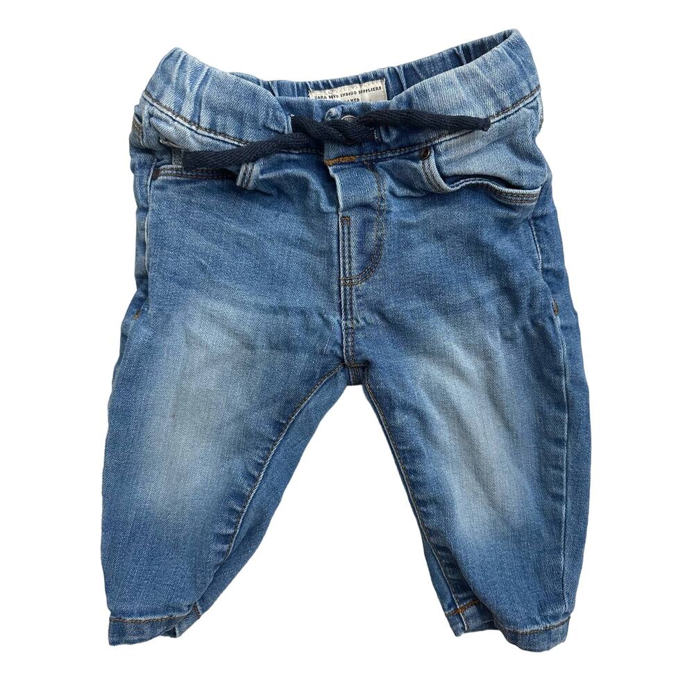 ZARA Baby Jeans Denim Drawstring Infant Blue Size 6-9 months
